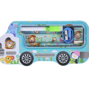 Happy-Animals-bus-pencil-case-set