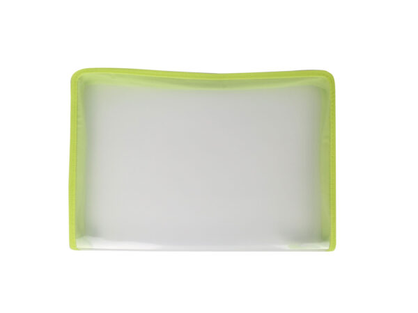 Clear-with-green-border-zip-bag-folder