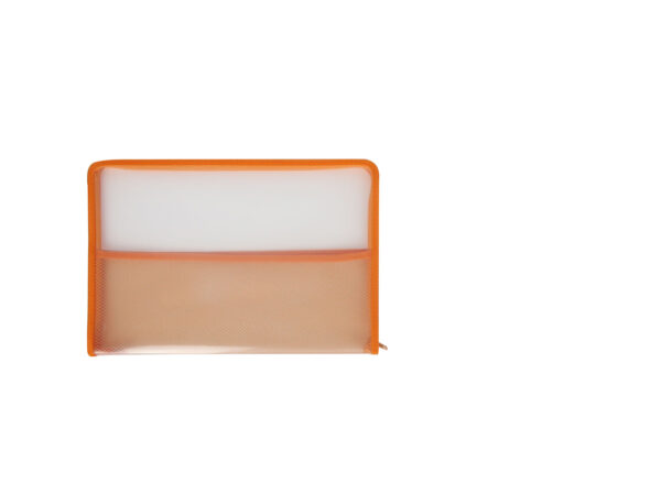 Clear-with-orange-border-zip-bag-folder