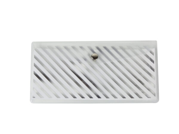 Stripped-reflective-silver-pencil-case