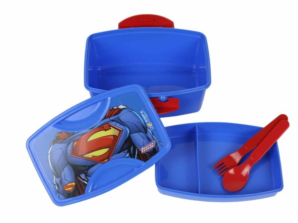 Superman-2-layer-lunchbox-with-spoon-set