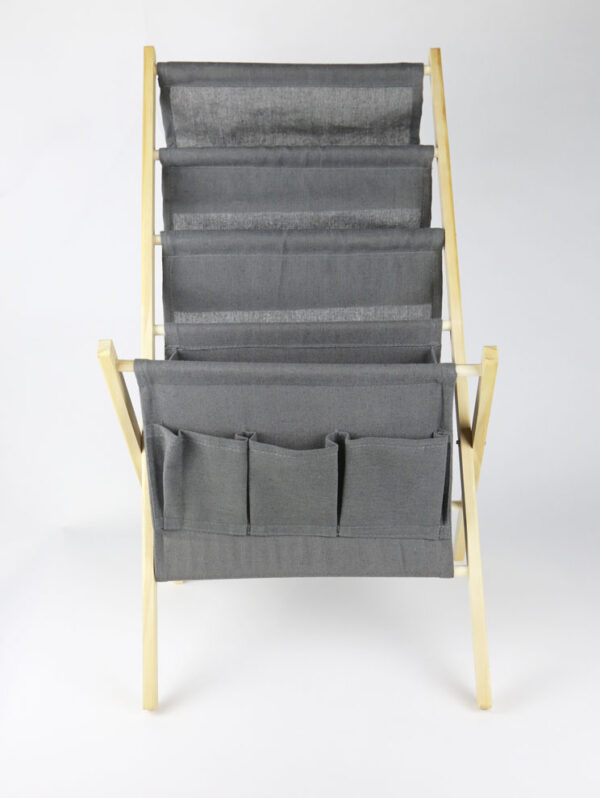 Grey Magazine and remote rack
